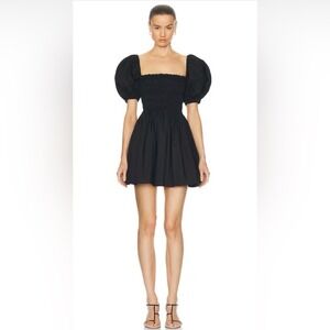 NWT‎ Matteau Shirred Peasant Cotton Mini Dress Size 4